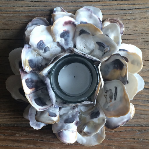 Oyster Shell Votive Holder - By the Sea Beach Decor