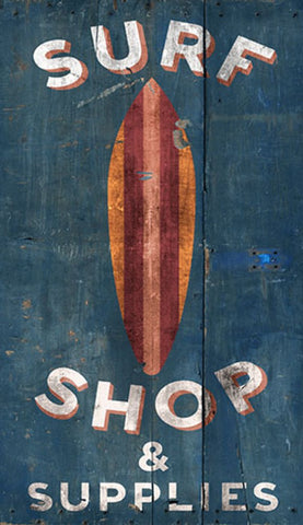 Surf Shop Wooden Artwork Print - By the Sea Beach Decor