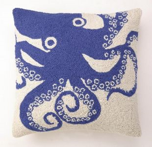 Sagamore Blue Octopus Hook Pillow - By the Sea Beach Decor