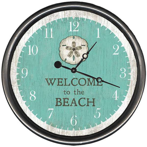 Seacliff Welcome to the Beach Clock - By the Sea Beach Decor