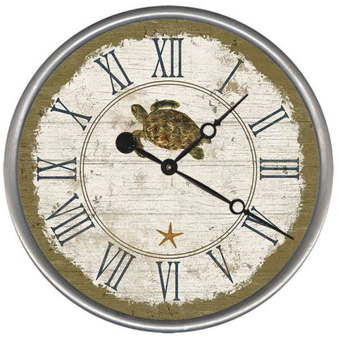 Seacliff Turtle Beach Clock - By the Sea Beach Decor