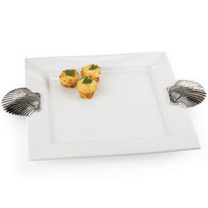 Square Shell Handle Platter - By the Sea Beach Decor
