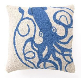 Sagamore Blue Squid Hook Pillow - By the Sea Beach Decor