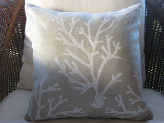Magens Bay White Coral Pillow - By the Sea Beach Decor