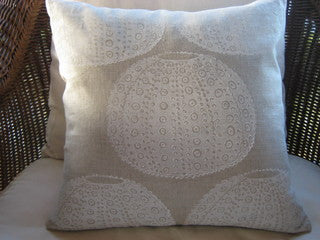 Magens Bay White Sea Urchin Pillow - By the Sea Beach Decor