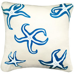 Oceanside Sapphire Starfish Pillow - By the Sea Beach Decor