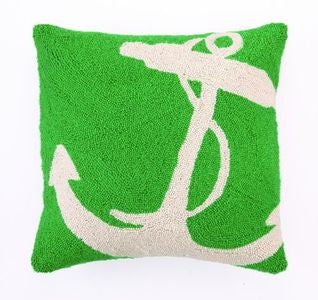 White Nautical Anchor Hook Pillow - By the Sea Beach Decor