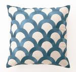 Palm Springs Teal Scales Linen Pillow - By the Sea Beach Decor