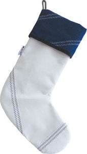 Sailcloth Blue Holiday Stocking - By the Sea Beach Decor