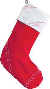 Sailcloth Red Holiday Stocking - By the Sea Beach Decor