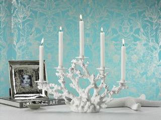 Coral Five Light Coastal Decor Candelabra - By the Sea Beach Decor