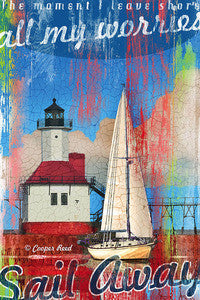 Sail Away Canvas - By the Sea Beach Decor