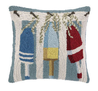 Clearwater Buoys Hook Pillow - By the Sea Beach Decor