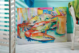 Crab Dinner Canvas - By the Sea Beach Decor