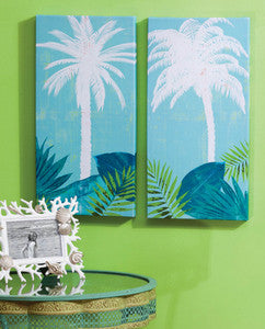 Palm Tree Paradise Canvas Set - By the Sea Beach Decor
