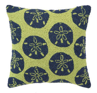 Green Sand Dollars Hook Pillow - By the Sea Beach Decor