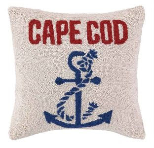 Anchored at Cape Cod 16” Wool Pillow - By the Sea Beach Decor