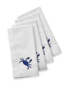 Crab Hemstitched Napkin Set - By the Sea Beach Decor