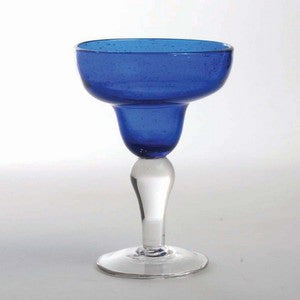 Beach Margarita Glasses Cobalt Bubble Glass Set