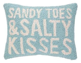 Sandy Toes & Salty Kisses Hook Pillow - By the Sea Beach Decor