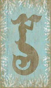 Mermaid Wooden Artwork Print - By the Sea Beach Decor