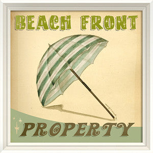 Beach Poster Beach Front Property Framed Art - By the Sea Beach Decor