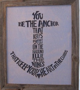 Anchor Saying Salvaged Wood Cutouts - By the Sea Beach Decor