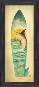 Surf Time Marlin Framed Art - By the Sea Beach Decor