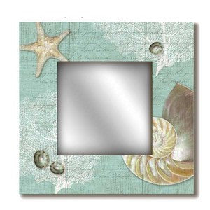 Nautilus Coastal Decor Mirror - By the Sea Beach Decor