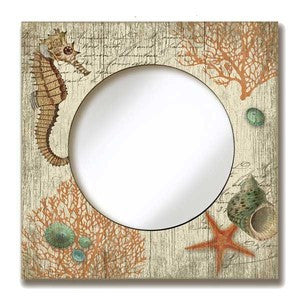 Vintage Seahorse Mirror - By the Sea Beach Decor