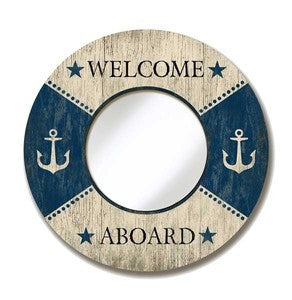 Welcome Aboard Mirror - By the Sea Beach Decor