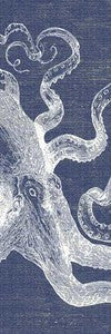 Denim Octopus Wood Print - By the Sea Beach Decor