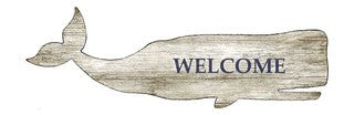 Welcome Whale Wood Cutout - By the Sea Beach Decor