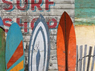 Surf Shop Wood Print - By the Sea Beach Decor