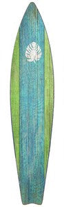 Surf City Green Wood Surfboard Cutout - By the Sea Beach Decor