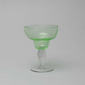 Green Bubble Glass Margarita Glass Set - By the Sea Beach Decor