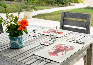 Lobster Hard Placemat Set - By the Sea Beach Decor