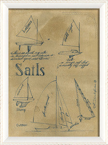 Sail Sails Framed Art - By the Sea Beach Decor