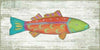 Funky Orange Fish Wood Print - By the Sea Beach Decor