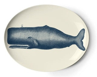 Scrimshaw Whale Serving Tray - By the Sea Beach Decor
