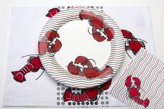 Lobster Wave Dinner Plate - By the Sea Beach Decor