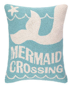 Mermaid Crossing Hook Pillow - By the Sea Beach Decor