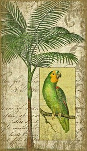 Parrot II Tropical Decor Wood Print - By the Sea Beach Decor