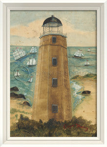 Lighthouse Cape Henry Framed Art - By the Sea Beach Decor