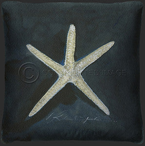 Neptune Starfish Print Pillow - By the Sea Beach Decor