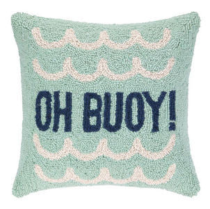 Oh Buoy Hook Pillow - By the Sea Beach Decor