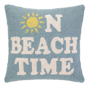 On Beach Time Hook Pillow - By the Sea Beach Decor