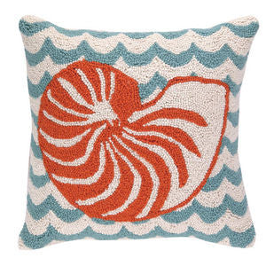 Chappy Point Nautilus Hook Pillow - By the Sea Beach Decor