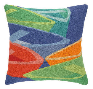 Clearwater Colorful Boats Hook Pillow - By the Sea Beach Decor