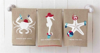 West Jetty Sealife Guest Towel Set - By the Sea Beach Decor